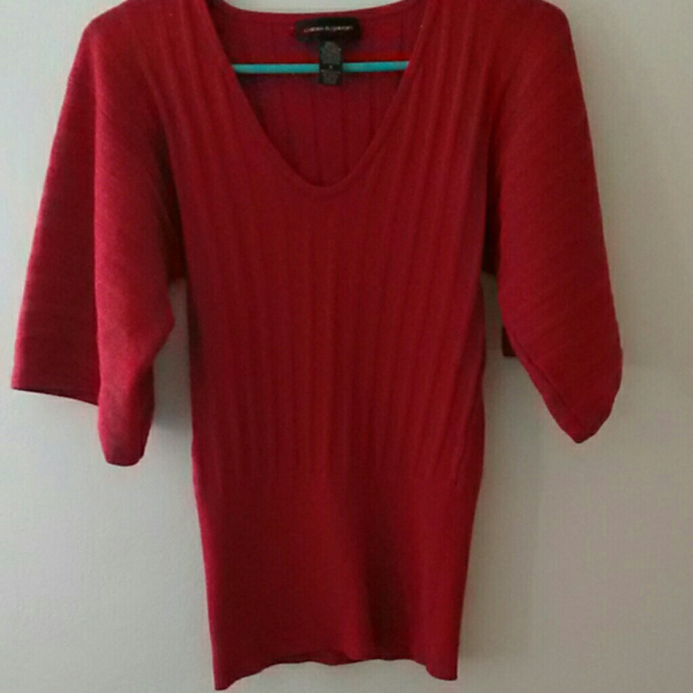 Cable & gauge red metallic top sz small